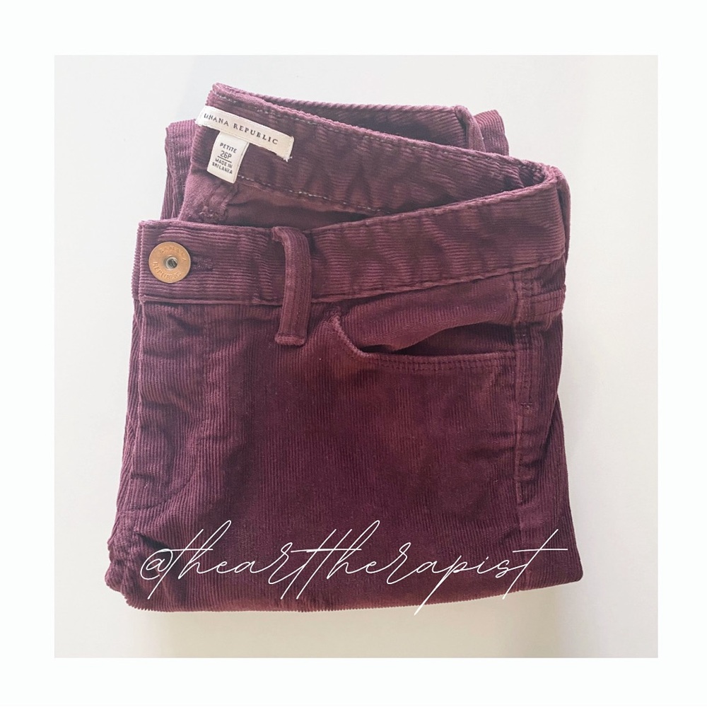 Banana Republic Classic corduroy pant, Womens 26P, berry